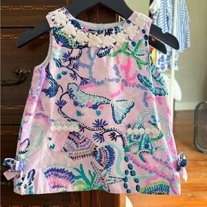 Lilly Pulitzer Baby Classic Shift Dress, Sz.6-12 Months, Pink and Purple Mermaid